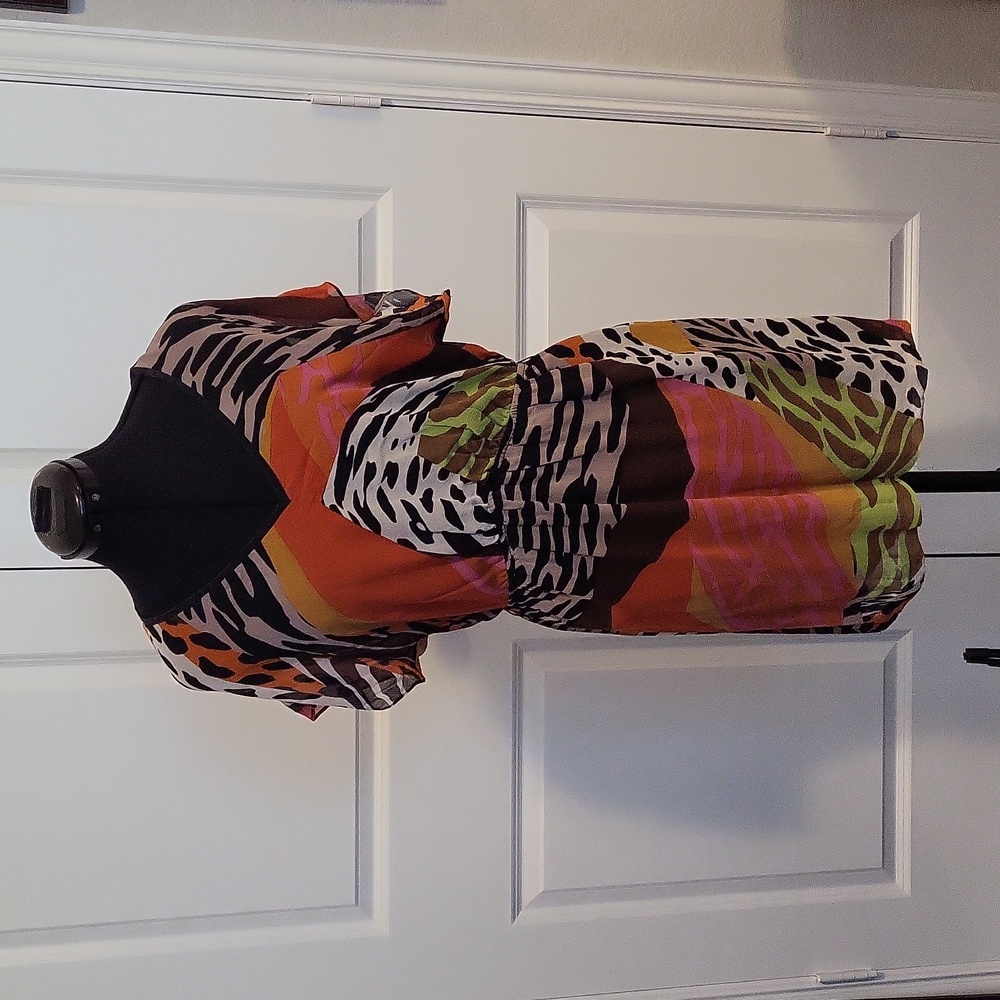 Trina Turk Multicolored Leopard Dress, Sz 10